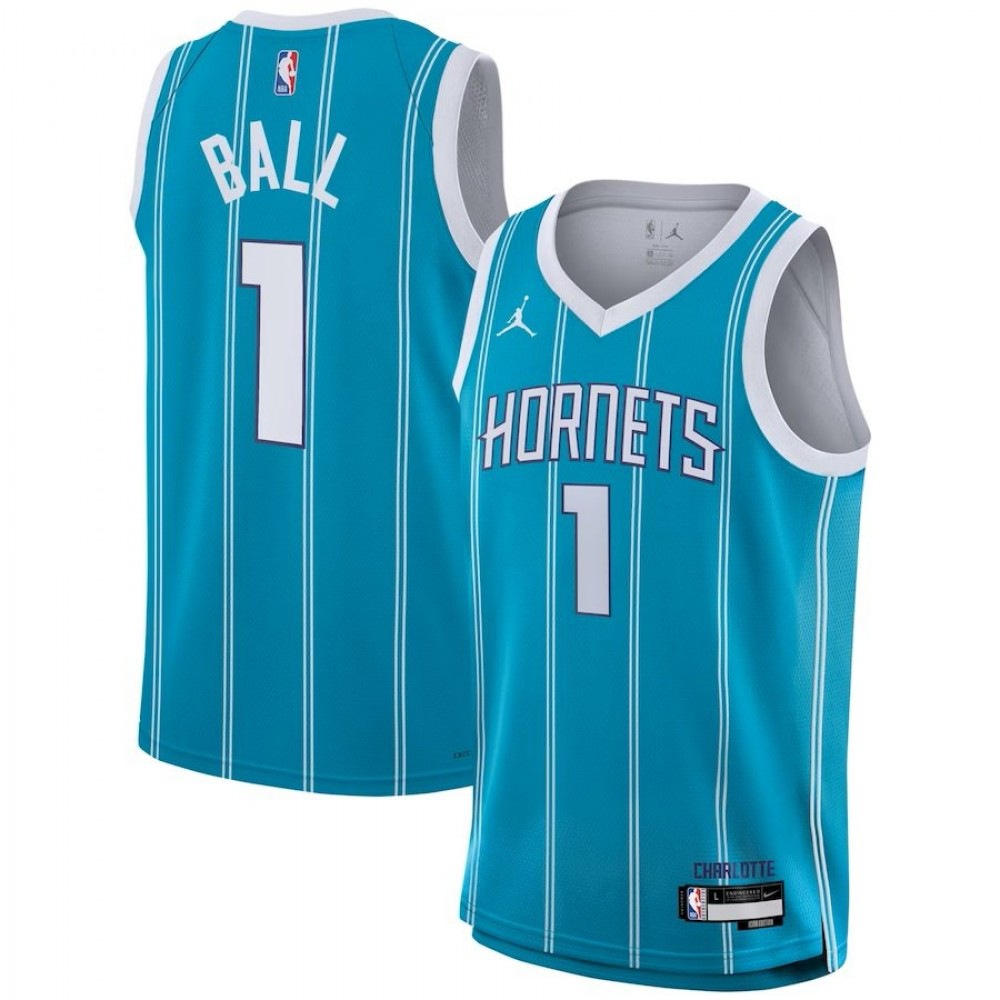 Youth Jordan LaMelo Ball Teal Charlotte Hornets Swingman Jersey - Icon Edition-Pro Kit Vault | Brand New 26/27 Sports Jerseys